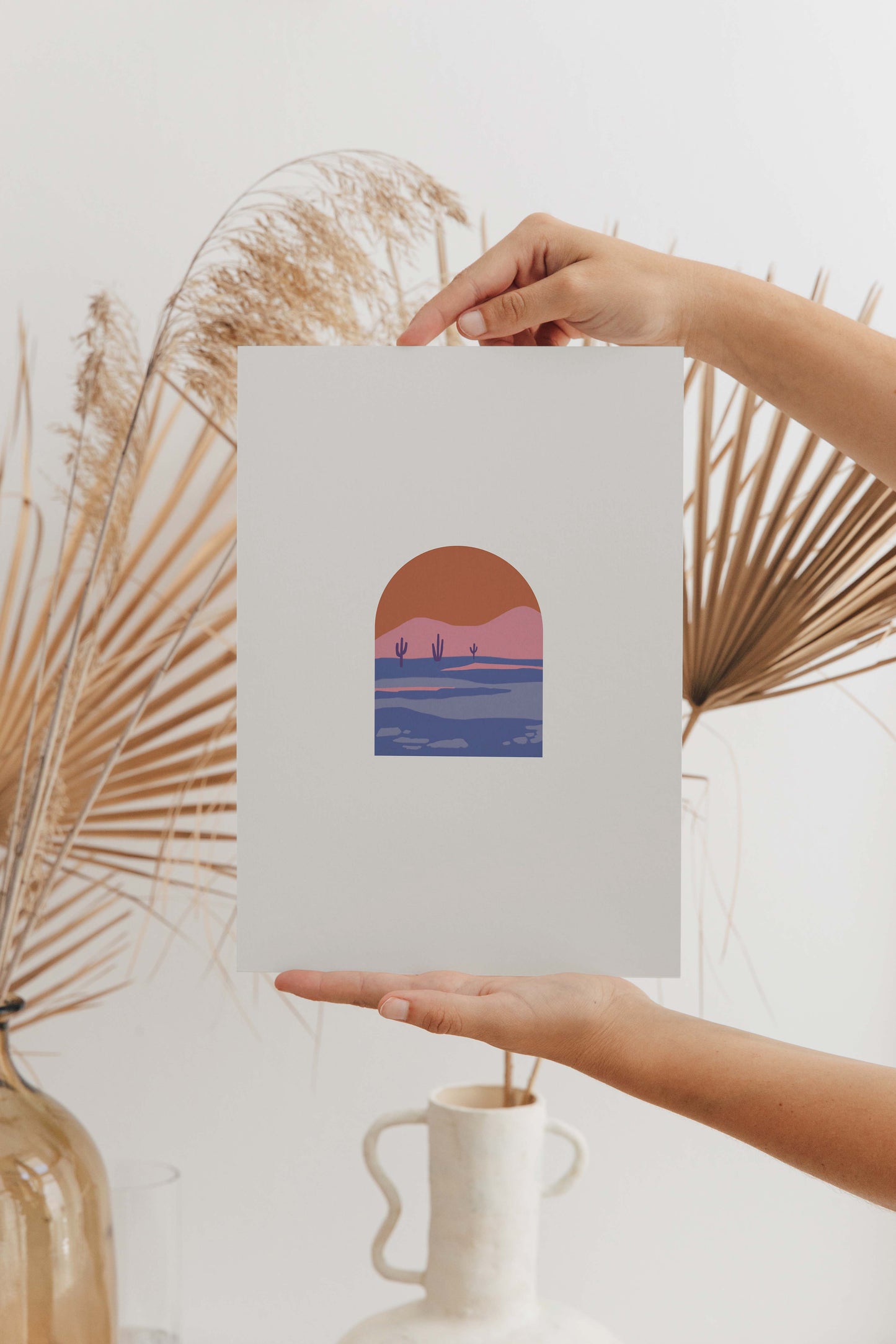 Mid Century Modern Cactus Desert Wall Print