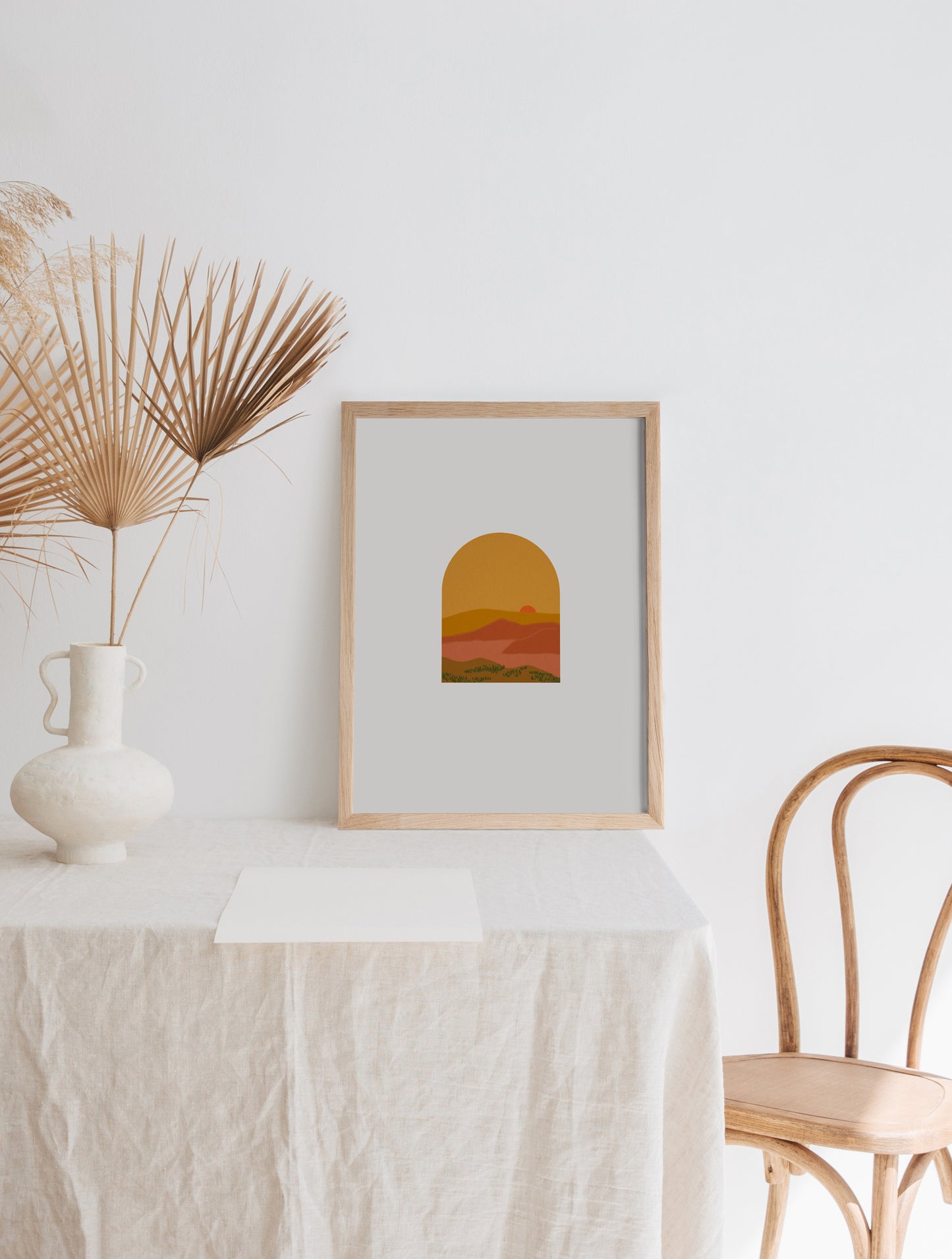 Mid Century Mountains Desert Landscape Print