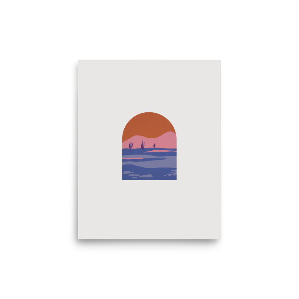 Mid Century Modern Cactus Desert Wall Print