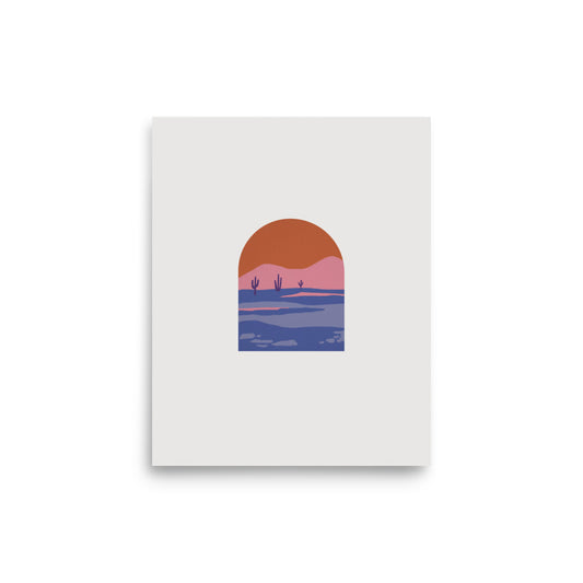 Mid Century Modern Cactus Desert Wall Print