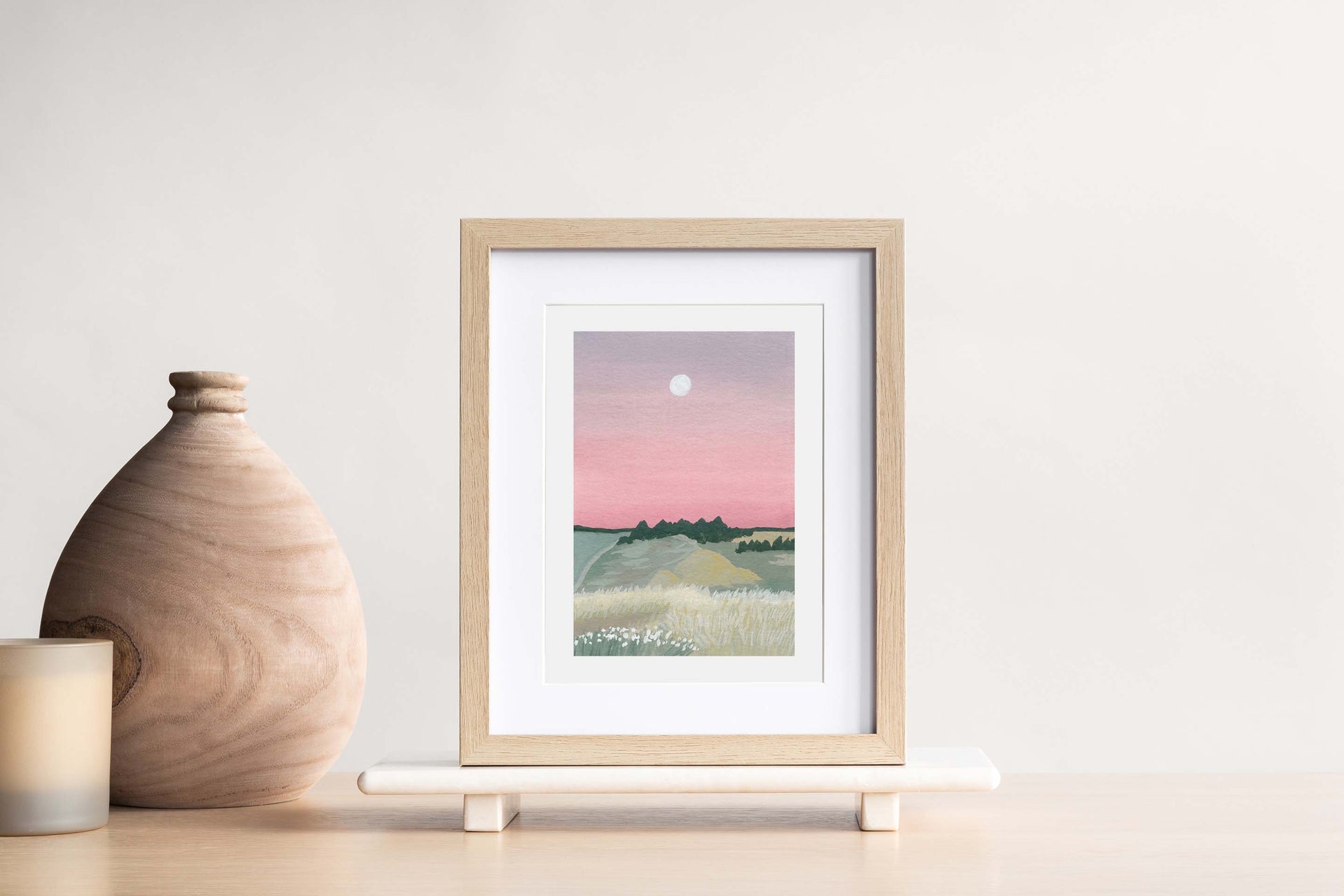 In the Meadow Gouache Landscape Print