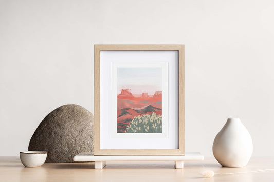 In the Desert Gouache Landscape Print